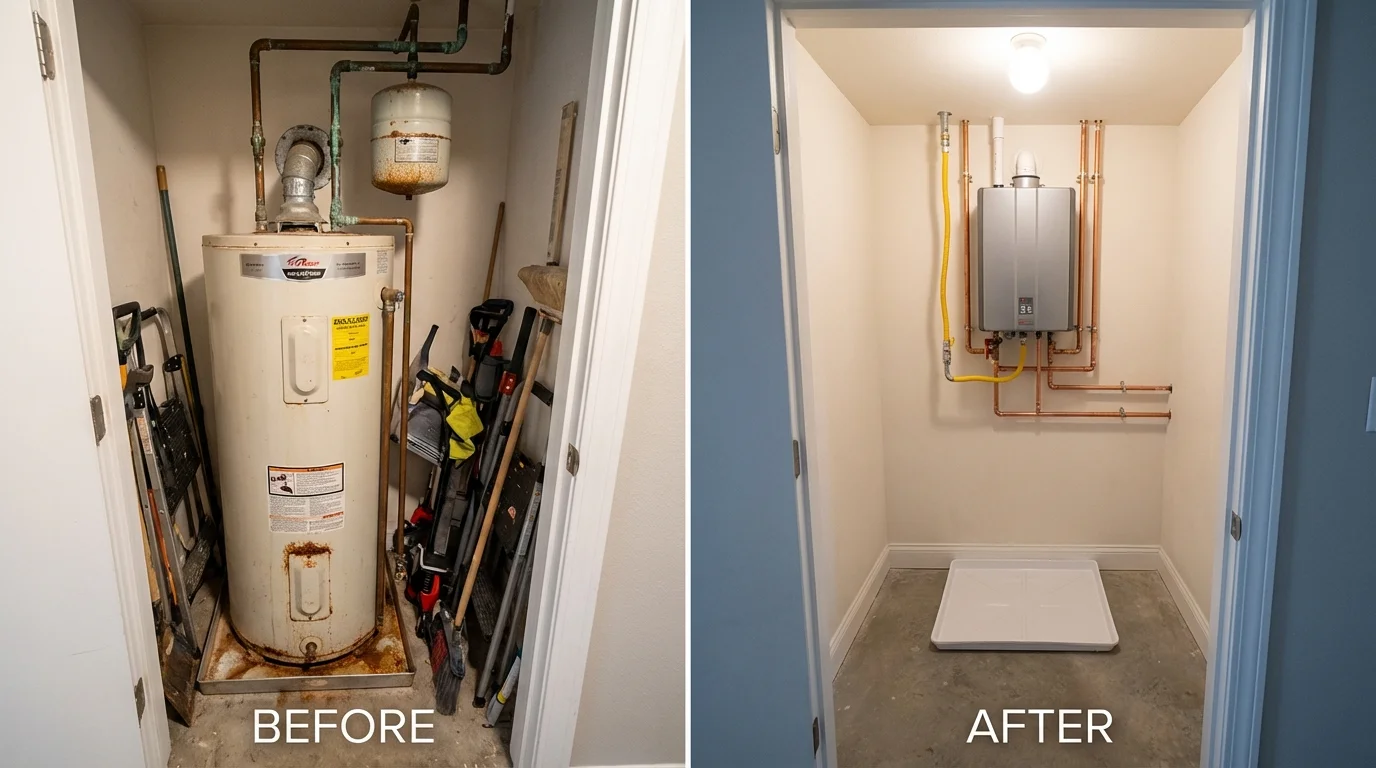 Tank water heater versus wall-mounted tankless unit comparison for Poughkeepsie, NY homeowners